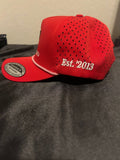 Red rope snapback – side